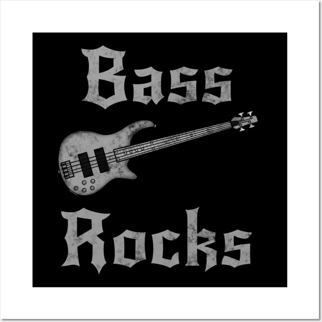 Bass Rocks, Bassist Goth Heavy Rock Metal Musician Wall Art by doodlerob